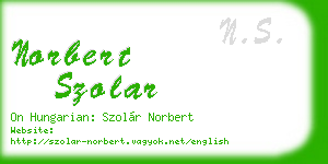 norbert szolar business card